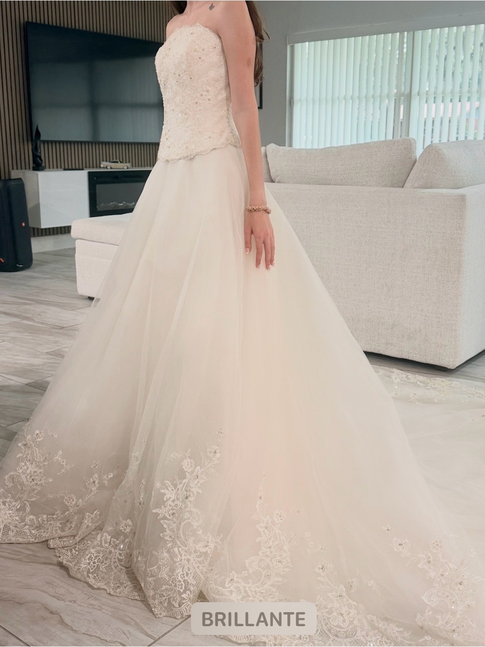 Alfred Angelo Satin Bridal Gown in Ivory